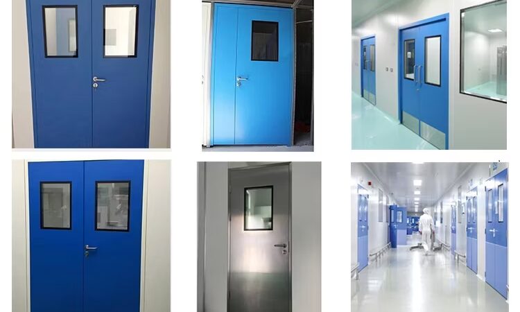 Powder-Coated-or-Stainless-Steel-Clean-Room-Metal-Swing-Doors-for-Food-or-Medical-Industry